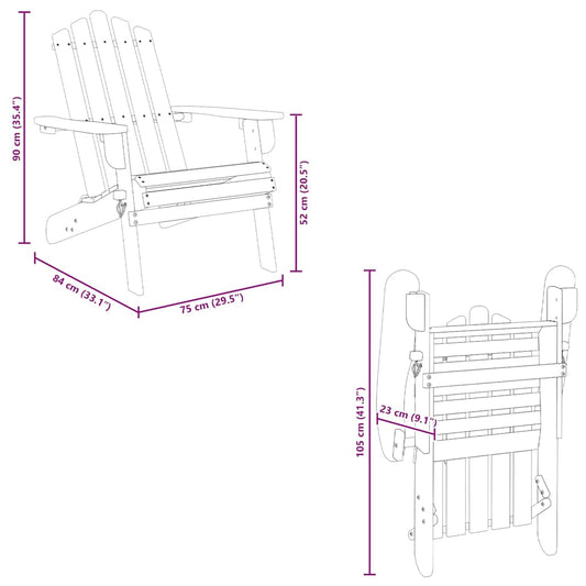 Adirondack-hagestoler 2 stk heltre akasie vidaXL
