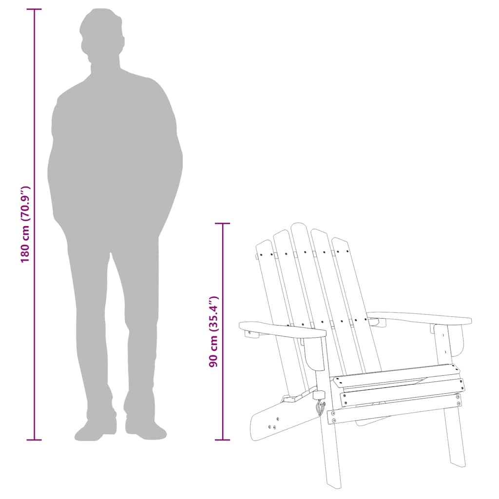 Adirondack-hagestoler 2 stk heltre akasie vidaXL