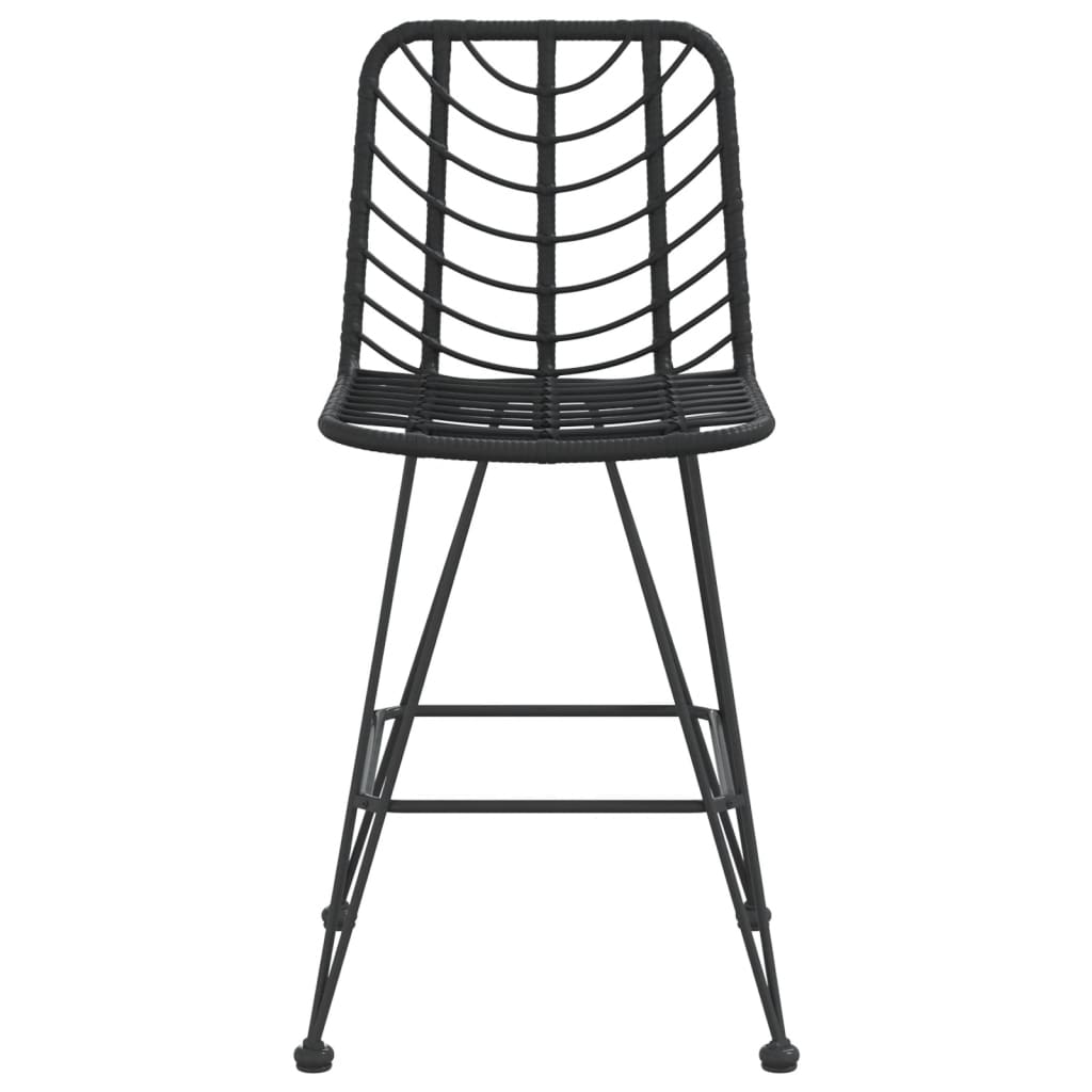Barstoler 2 stk svart 45x56x103,5 cm PE-rotting og stål