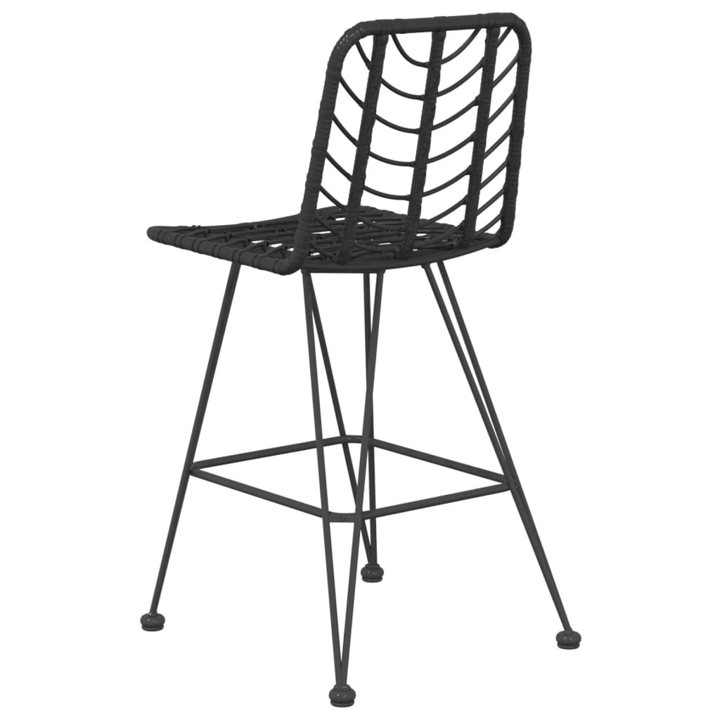 Barstoler 2 stk svart 45x56x103,5 cm PE-rotting og stål