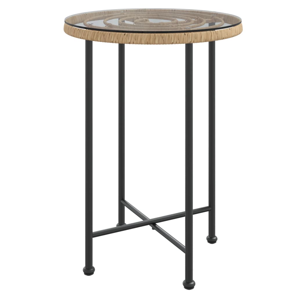 Spisebord Ø55 cm herdet glass og stål