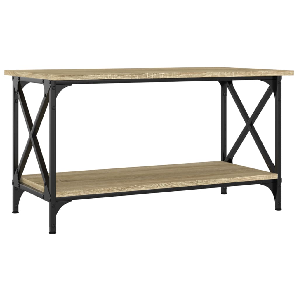 Salongbord sonoma eik 80x45x45 cm konstruert tre og jern