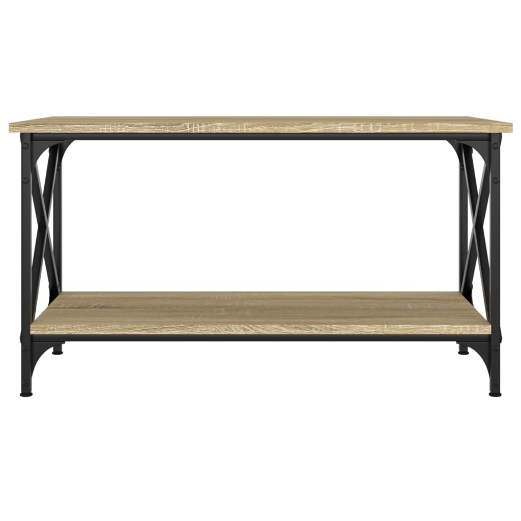 Salongbord sonoma eik 80x45x45 cm konstruert tre og jern