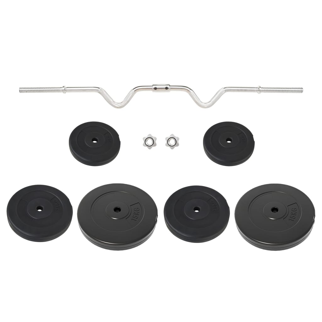 Curl-vektstang med skiver 60 kg