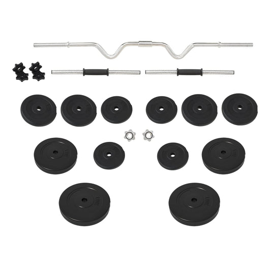 Curl-vektstang og manual med skiver 60 kg