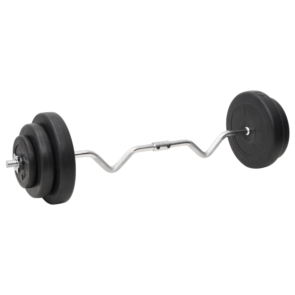 Curl-vektstang og manual med skiver 60 kg