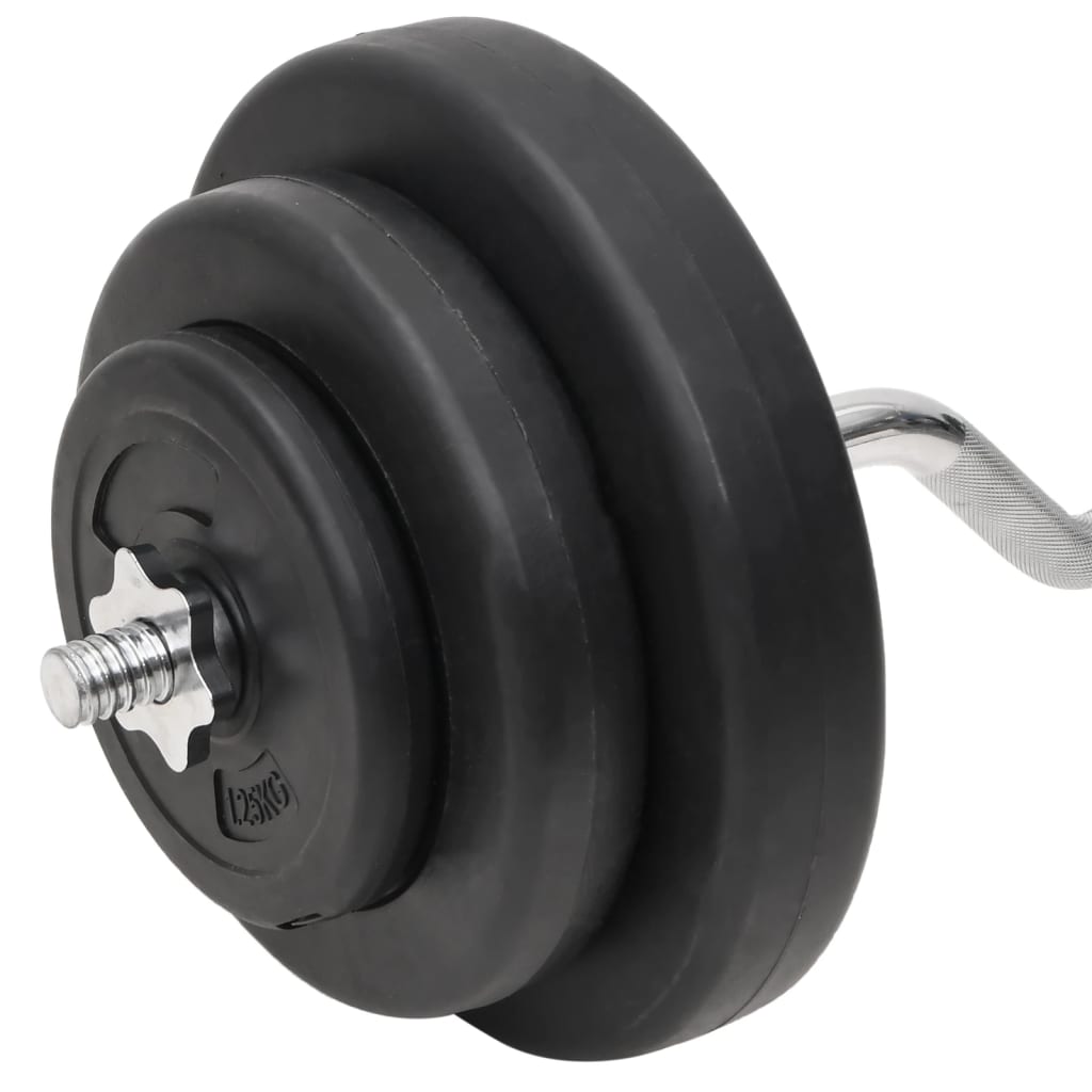 Curl-vektstang og manual med skiver 60 kg