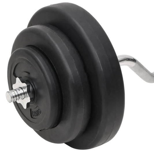 Curl-vektstang og manual med skiver 60 kg