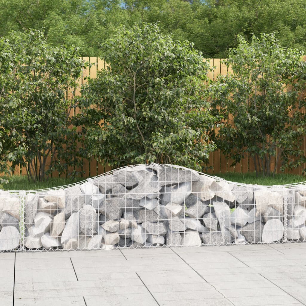 Gabionkurver buede 4 stk 200x30x40/60 cm galvanisert jern