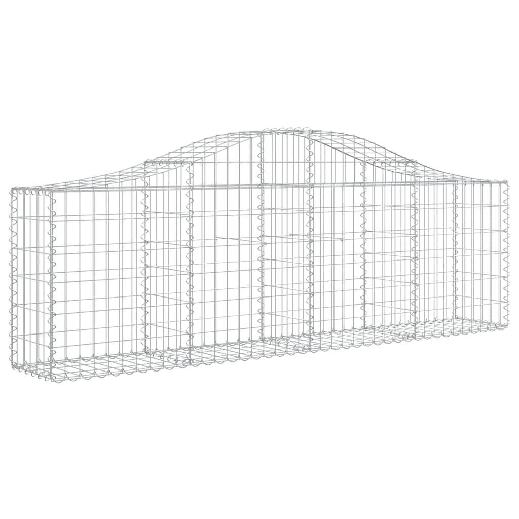 Gabionkurver buede 2 stk 200x30x60/80 cm galvanisert jern