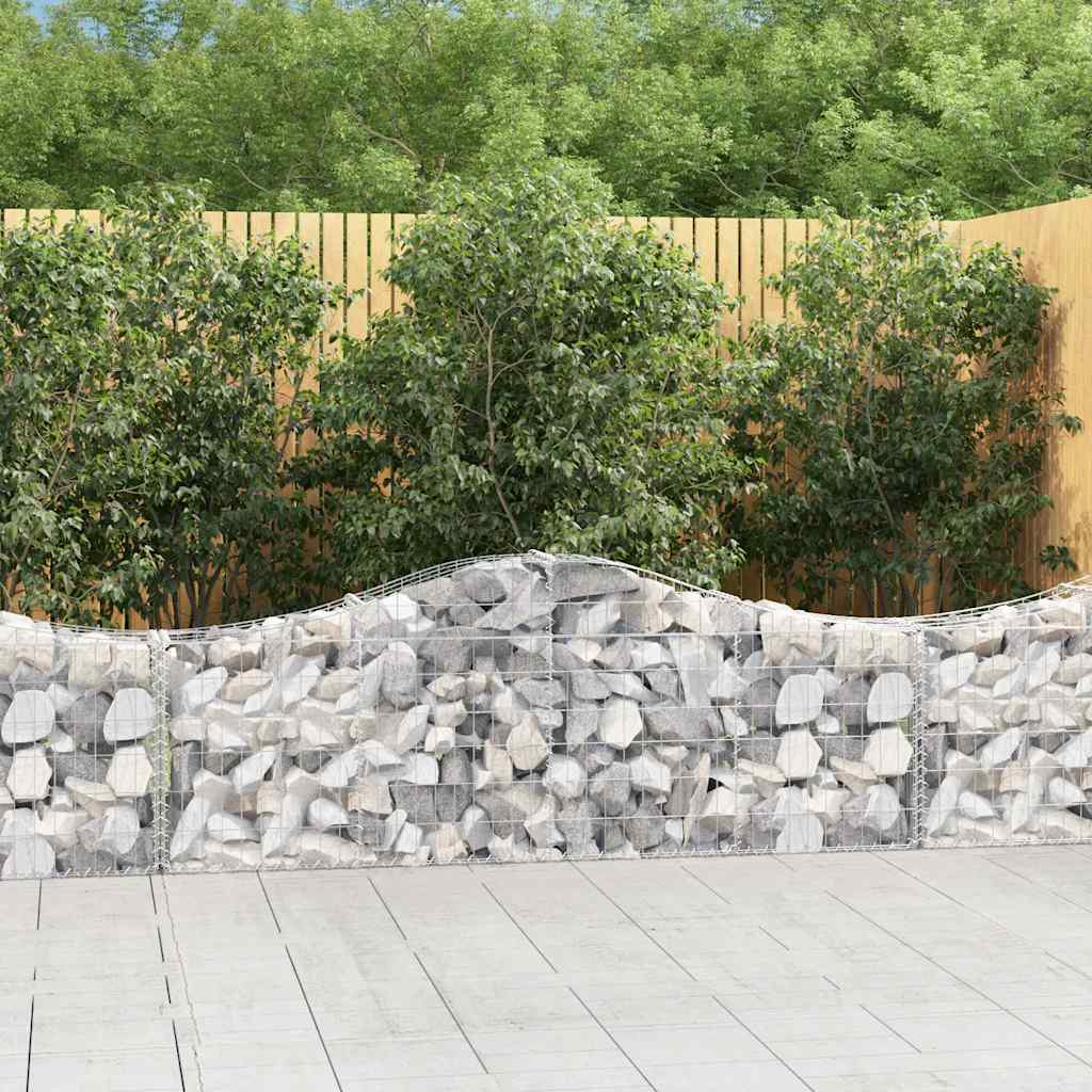 Gabionkurver buede 3 stk 200x30x60/80 cm galvanisert jern