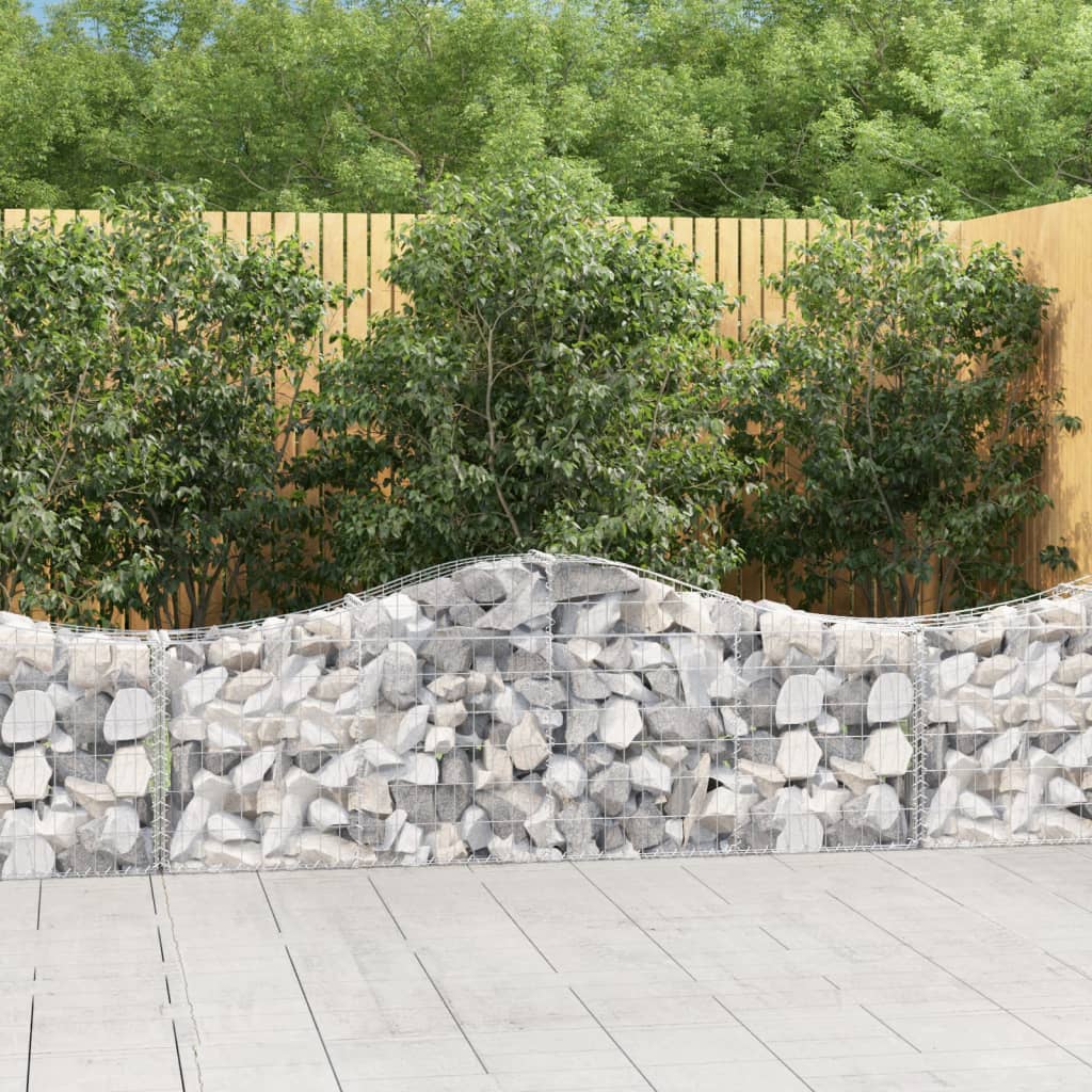 Gabionkurver buede 5 stk 200x30x60/80 cm galvanisert jern