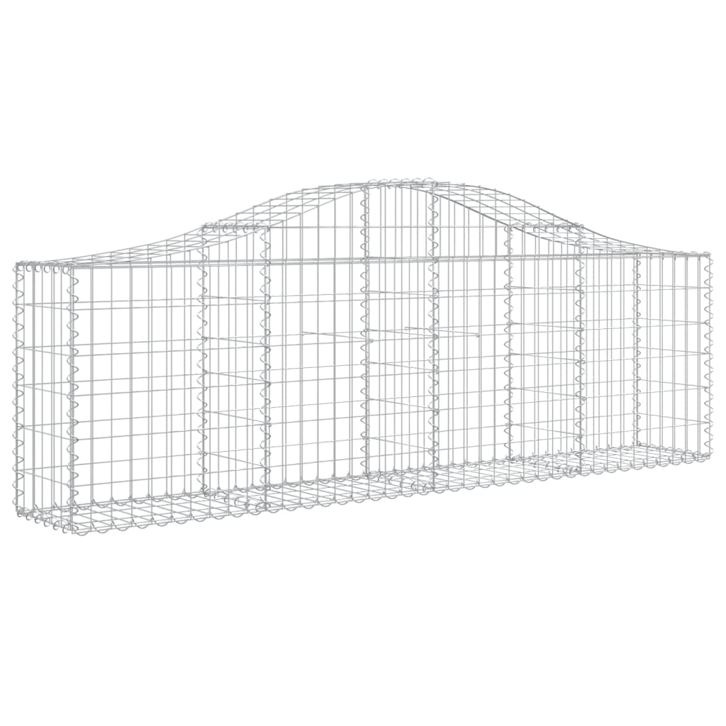 Gabionkurver buede 10 stk 200x30x60/80 cm galvanisert jern