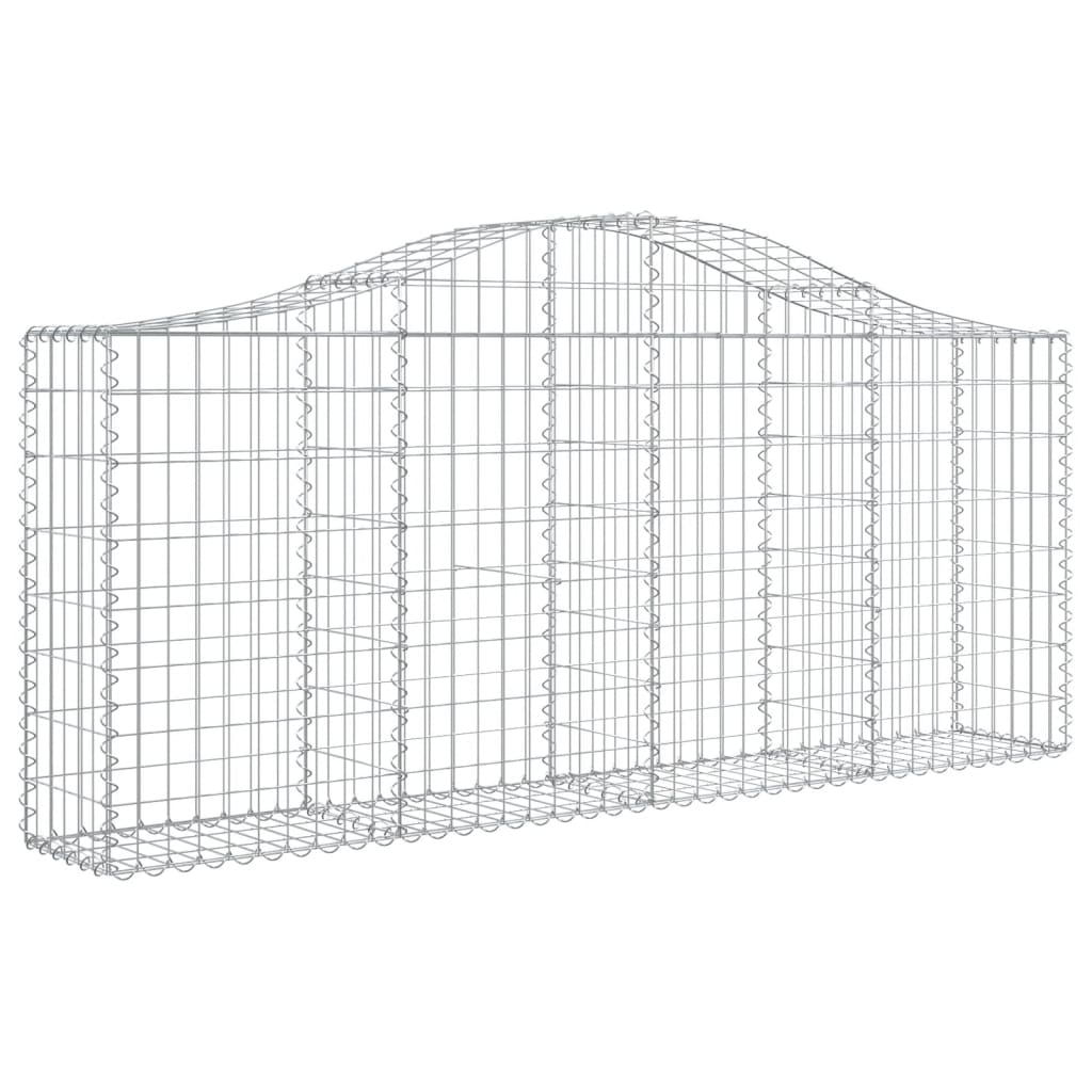 Gabionkurver buede 6 stk 200x30x80/100 cm galvanisert jern