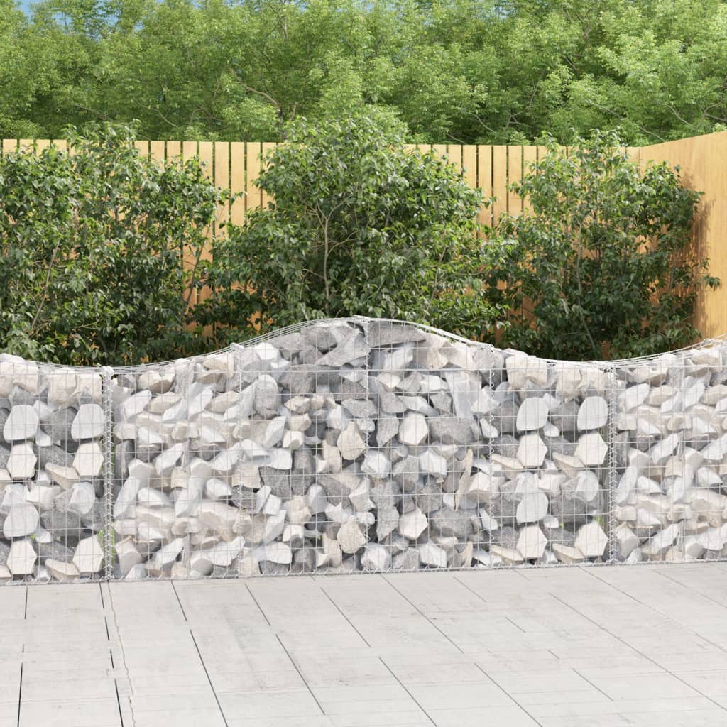 Gabionkurver buede 13 stk 200x30x80/100 cm galvanisert jern