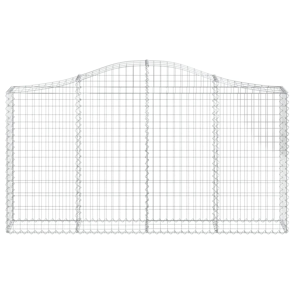 Gabionkurver buede 4 stk 200x30x100/120 cm galvanisert jern