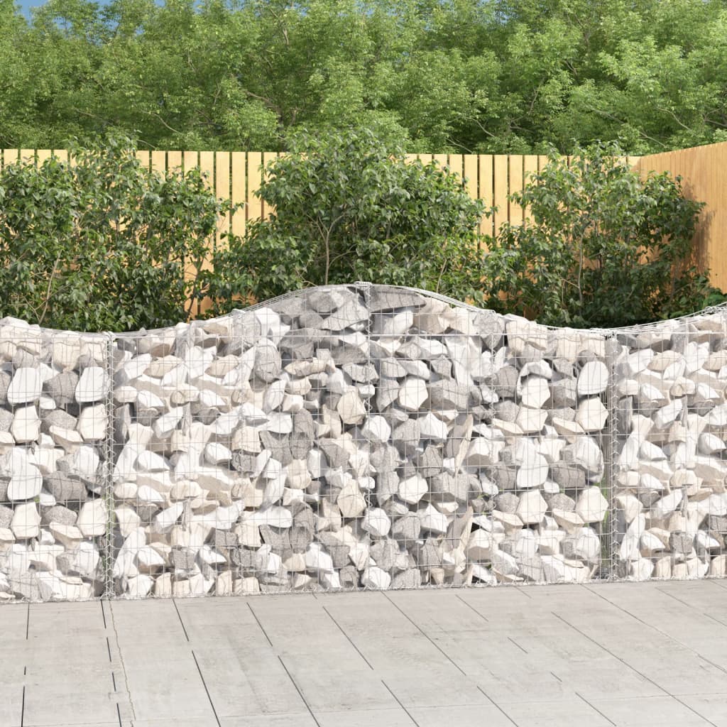 Gabionkurver buede 4 stk 200x30x100/120 cm galvanisert jern