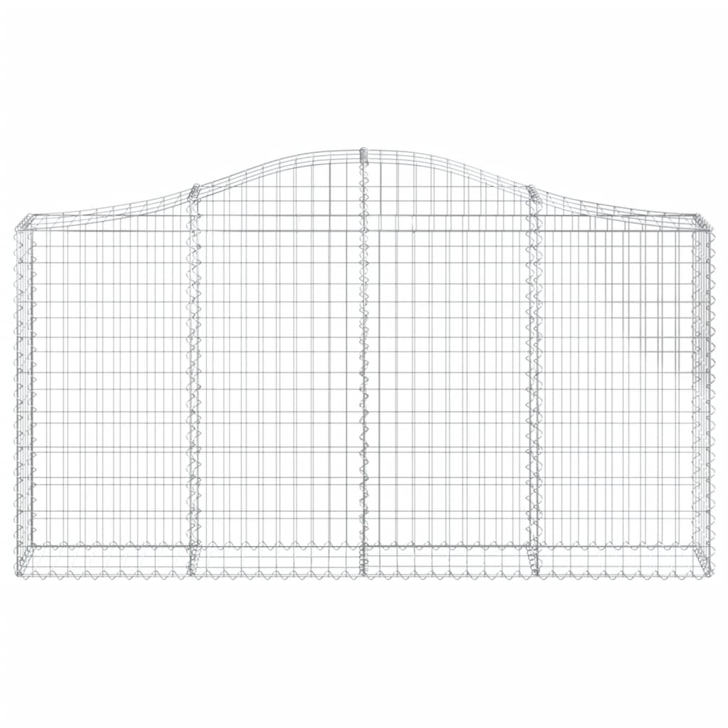 Gabionkurver buede 7 stk 200x30x100/120 cm galvanisert jern