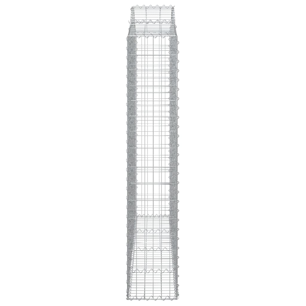 Gabionkurver buede 4 stk 200x30x160/180 cm galvanisert jern