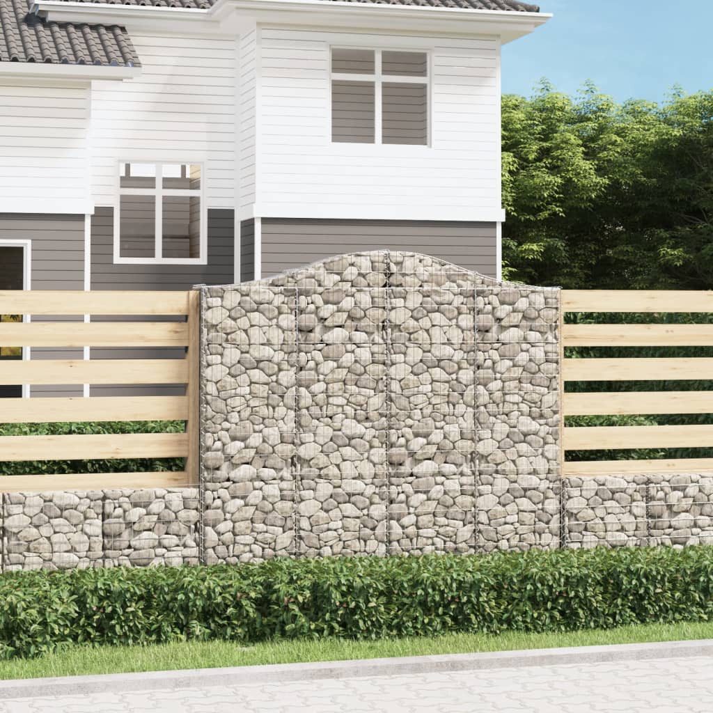 Gabionkurver buede 6 stk 200x30x180/200 cm galvanisert jern