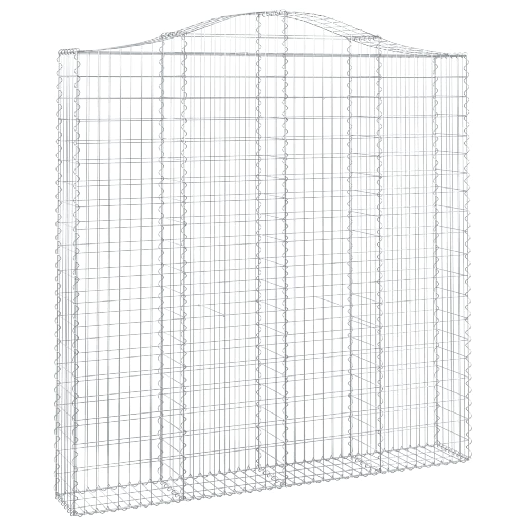 Gabionkurver buede 2 stk 200x30x200/220 cm galvanisert jern