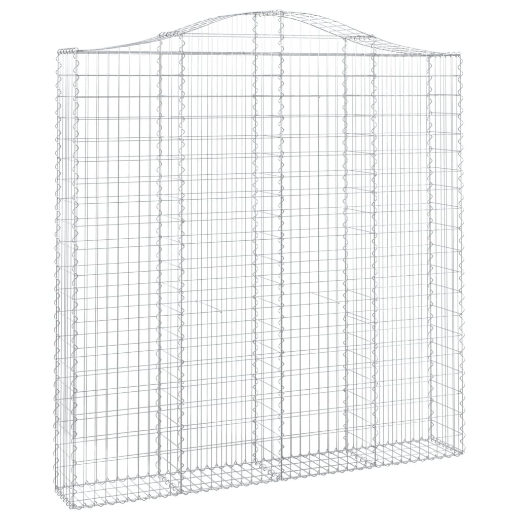 Gabionkurver buede 4 stk 200x30x200/220 cm galvanisert jern