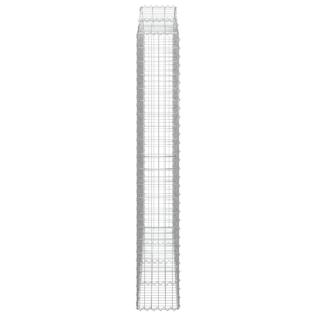 Gabionkurver buede 4 stk 200x30x200/220 cm galvanisert jern