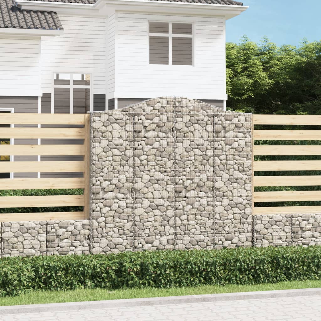 Gabionkurver buede 5 stk 200x30x200/220 cm galvanisert jern