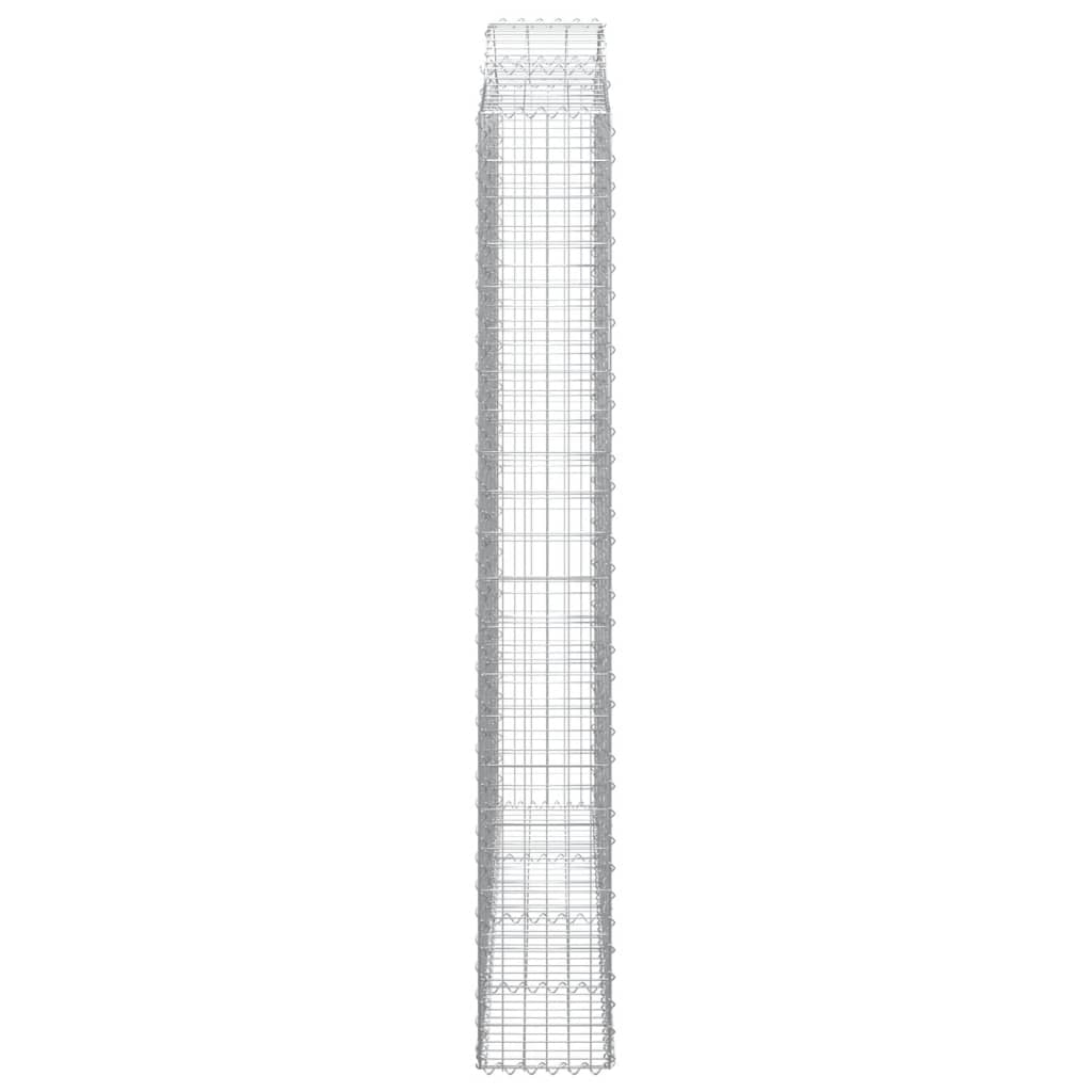 Gabionkurver buede 3 stk 200x30x220/240 cm galvanisert jern vidaXL