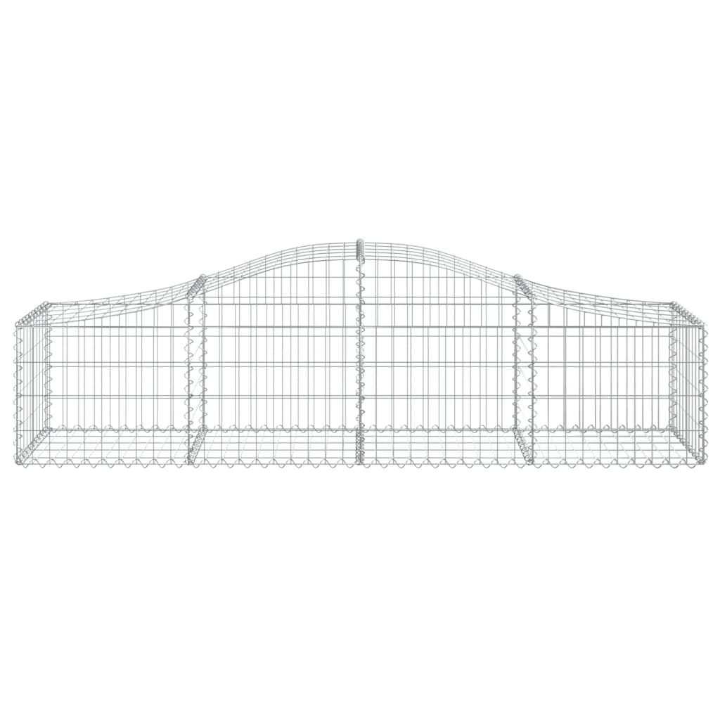 Gabionkurver buede 2 stk 200x50x40/60 cm galvanisert jern