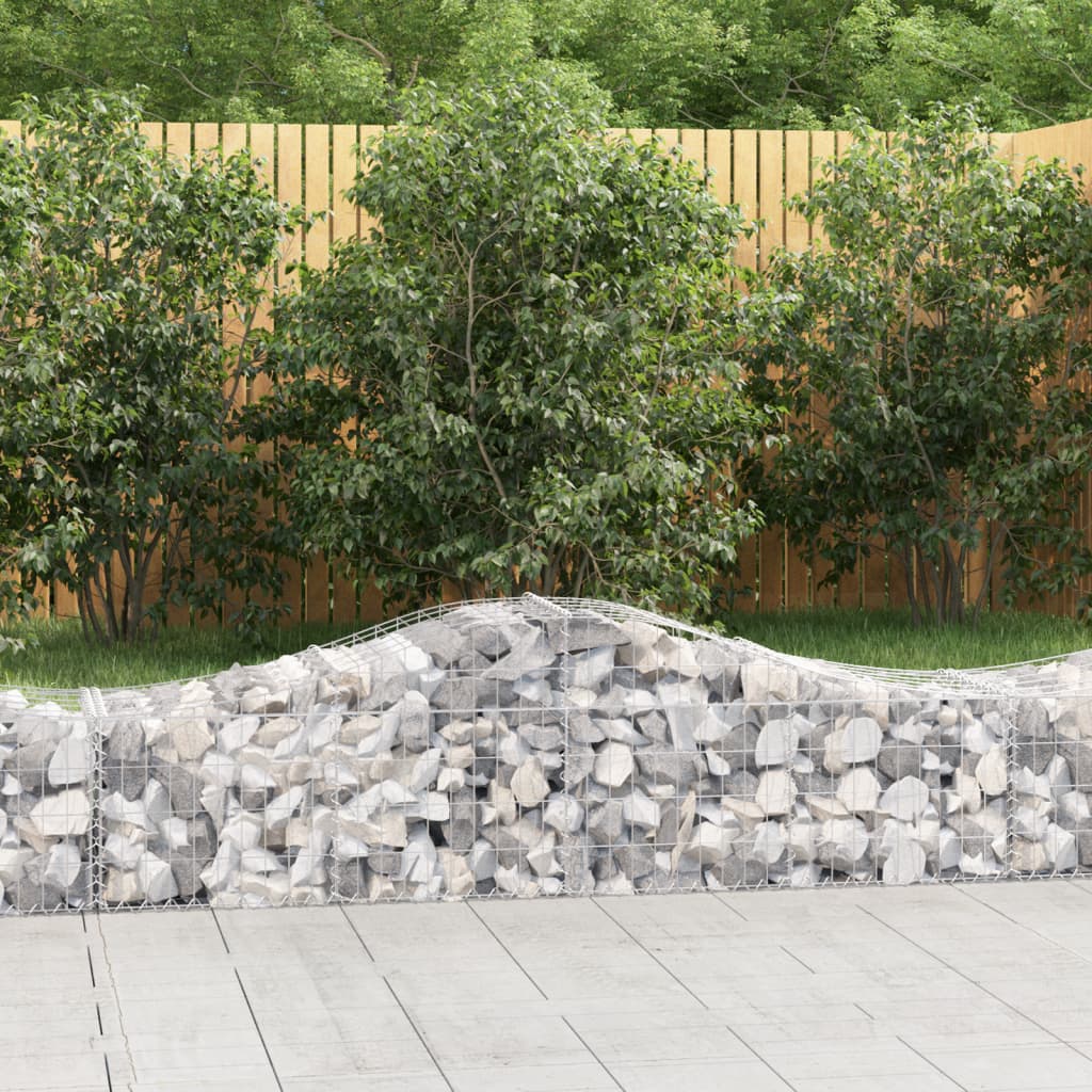 Gabionkurver buede 5 stk 200x50x40/60 cm galvanisert jern