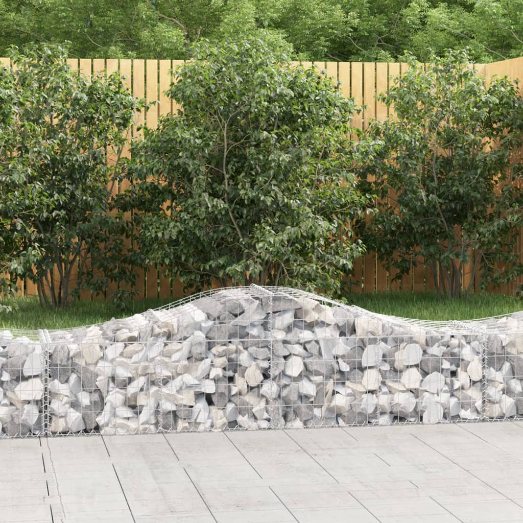 Gabionkurver buede 8 stk 200x50x40/60 cm galvanisert jern