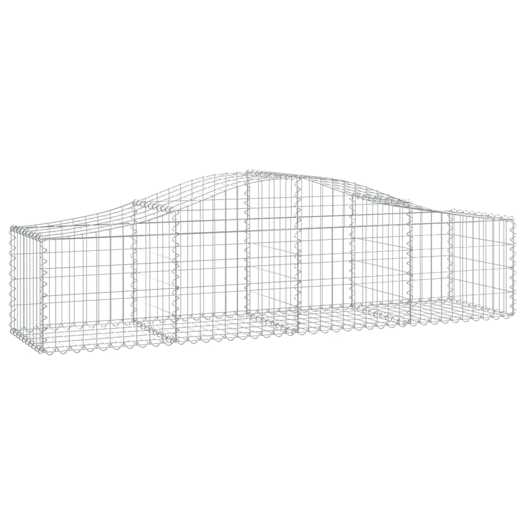 Gabionkurver buede 10 stk 200x50x40/60 cm galvanisert jern