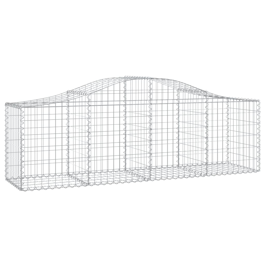 Gabionkurver buede 4 stk 200x50x60/80 cm galvanisert jern