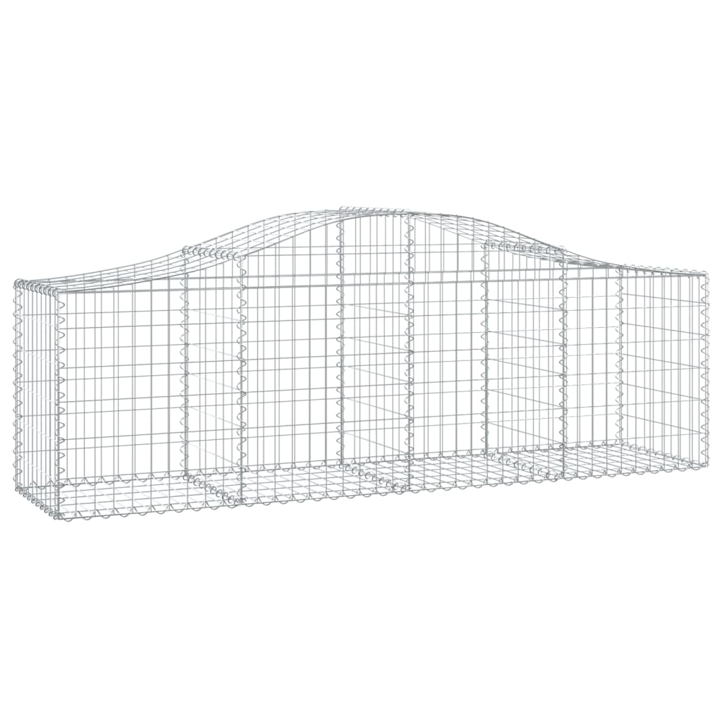 Gabionkurver buede 6 stk 200x50x60/80 cm galvanisert jern