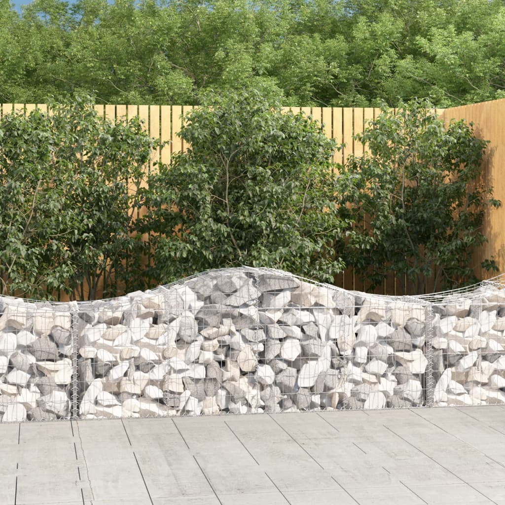 Gabionkurver buede 7 stk 200x50x60/80 cm galvanisert jern