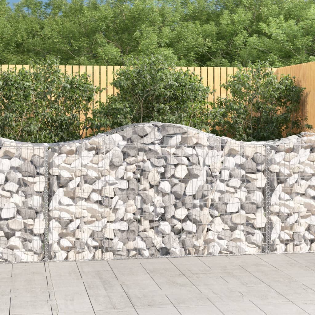 Gabionkurver buede 18 stk 200x50x100/120 cm galvanisert jern