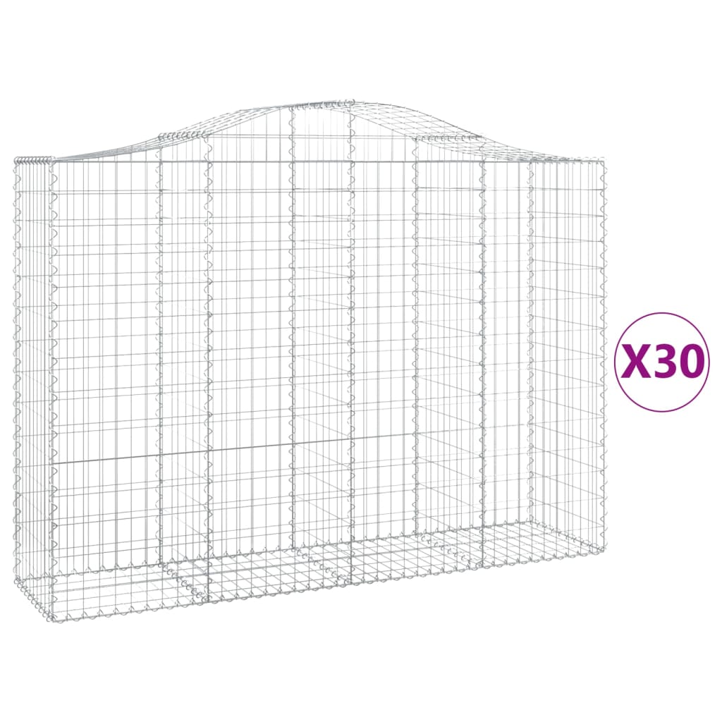Gabionkurver buede 30 stk 200x50x140/160 cm galvanisert jern