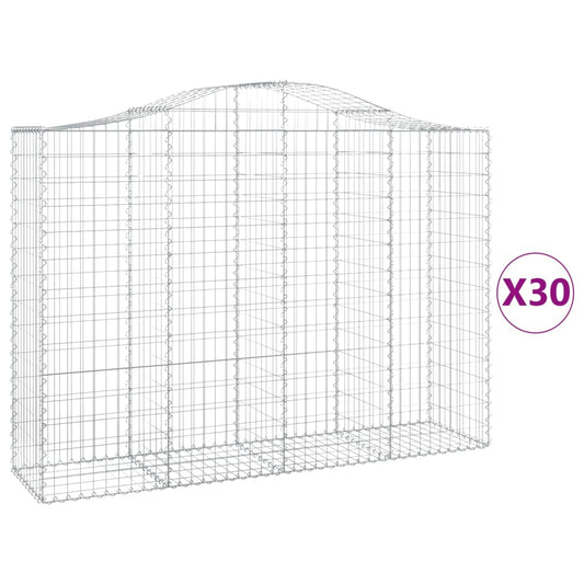 Gabionkurver buede 30 stk 200x50x140/160 cm galvanisert jern