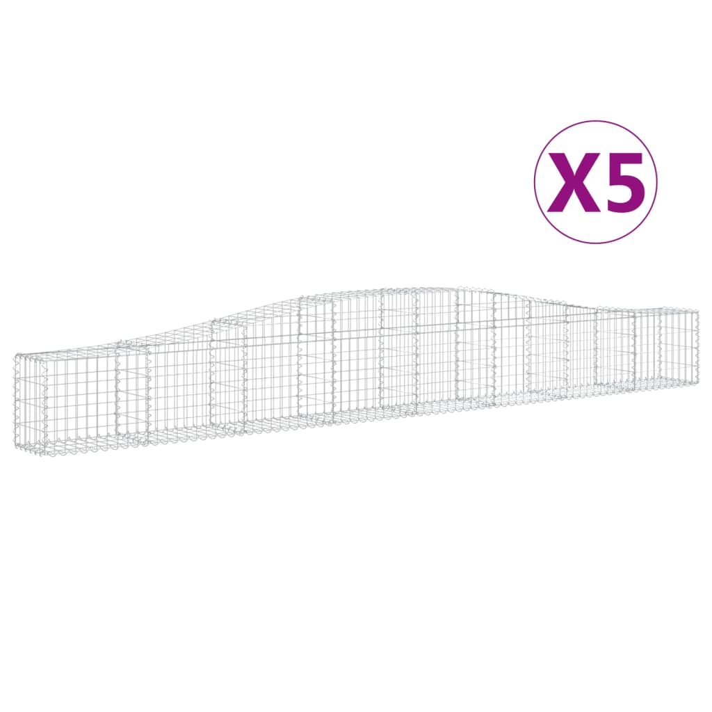 Gabionkurver buede 5 stk 400x30x40/60 cm galvanisert jern