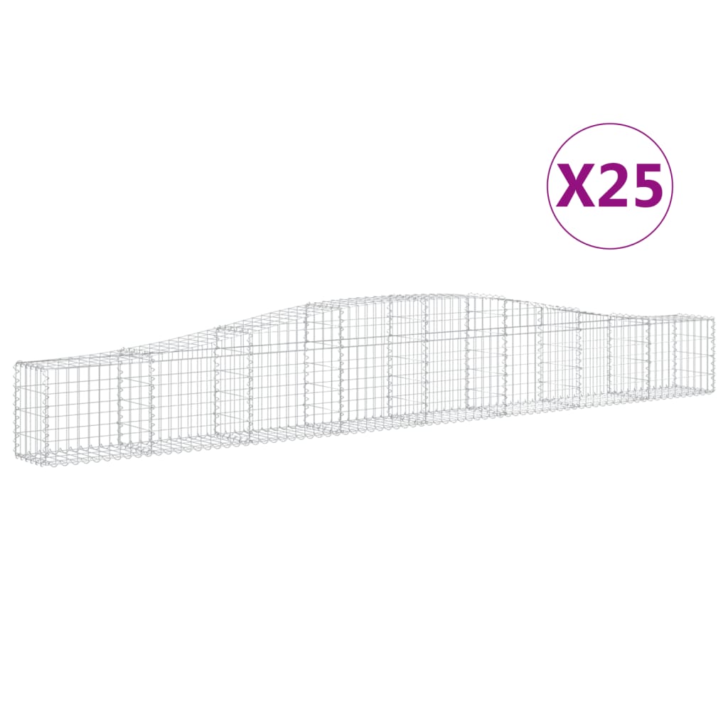 Gabionkurver buede 25 stk 400x30x40/60 cm galvanisert jern