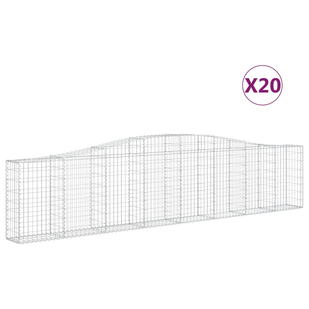 Gabionkurver buede 20 stk 400x30x80/100 cm galvanisert jern