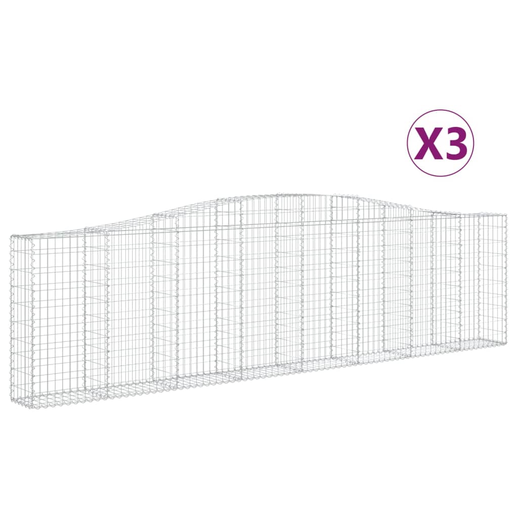 Gabionkurver buede 3 stk 400x30x100/120 cm galvanisert jern
