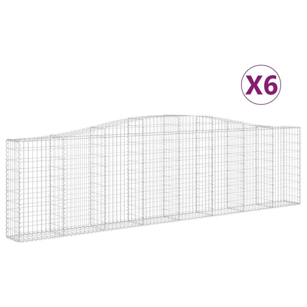 Gabionkurver buede 6 stk 400x30x100/120 cm galvanisert jern