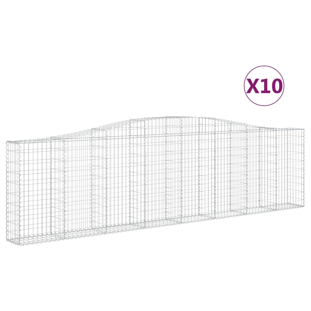 Gabionkurver buede 10 stk 400x30x100/120 cm galvanisert jern