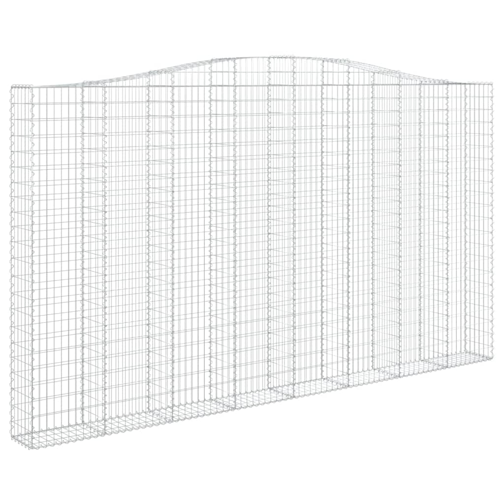 Gabionkurver buede 2 stk 400x30x220/240 cm galvanisert jern