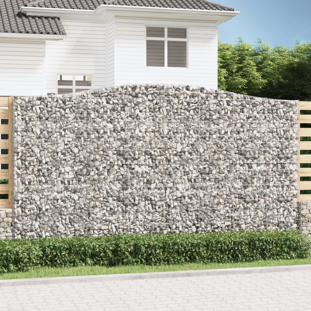 Gabionkurver buede 4 stk 400x30x220/240 cm galvanisert jern
