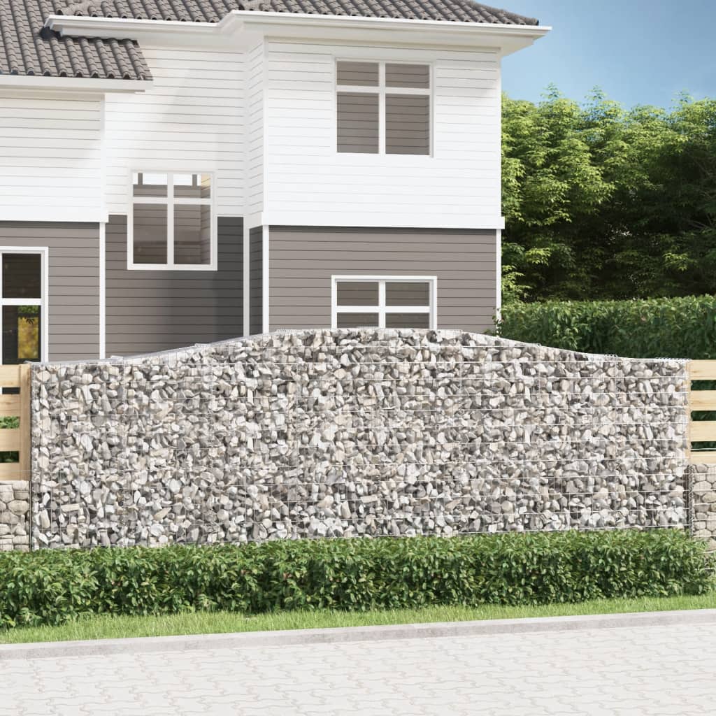 Gabionkurver buede 9 stk 400x50x140/160 cm galvanisert jern