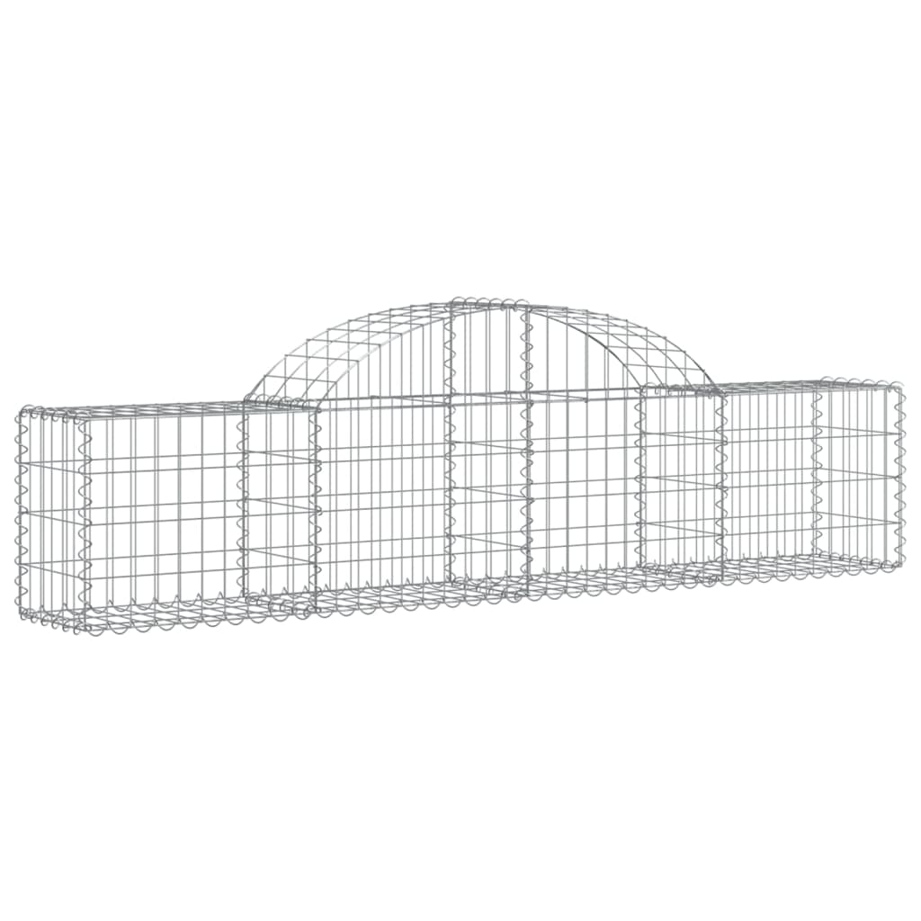 Gabionkurver buede 10 stk 200x30x40/60 cm galvanisert jern