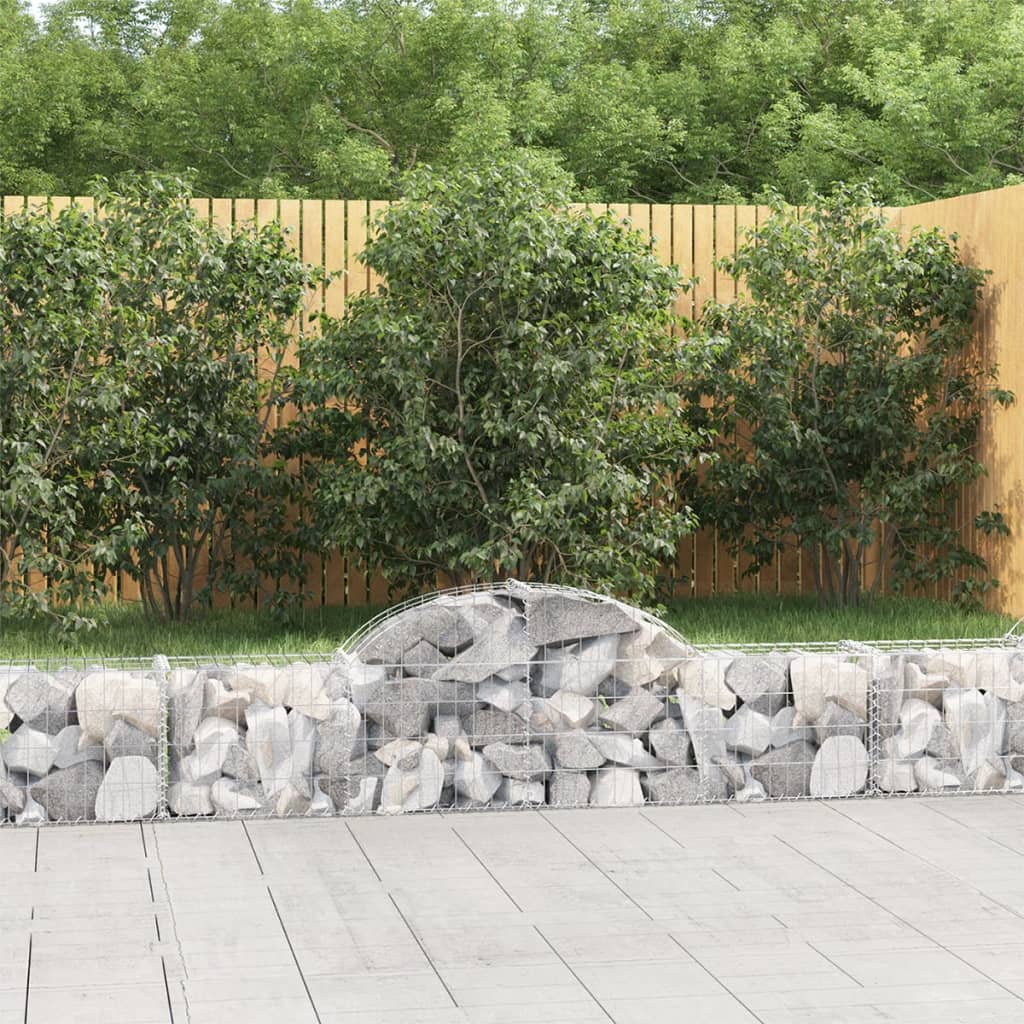 Gabionkurver buede 20 stk 200x30x40/60 cm galvanisert jern